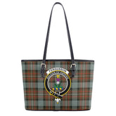 Fergusson Weathered Tartan Crest Leather Tote Bag